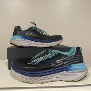 Hoka Bondi 5 Running Shoes Womens 8.5D Blue Teal Good Wide Maximalist 1016605